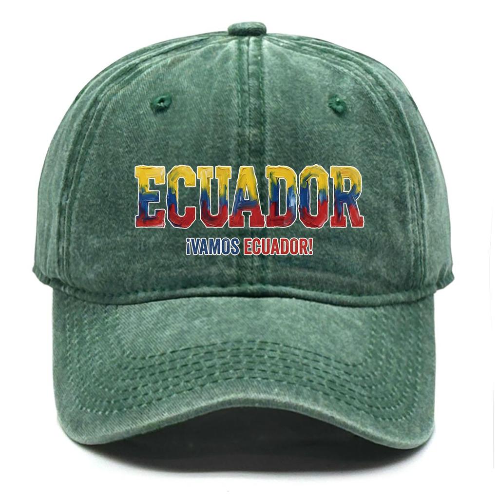 "ECUADOR" "VAMOS ECUADOR" Flag Printed Sun Hat , Adjustable Sun Hat Fashion Vintage Simple Hip Hop Sun Hat