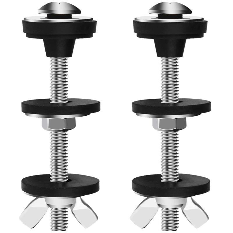 2Pcs Toilet Seat Bolts Set Portable Sturdy Replacement Screws and Rubber Washers for Secure Easy Installation Designs