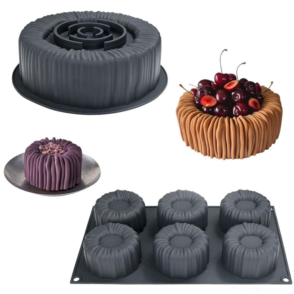 Cylindrical Coil Texture Baking Cake Molds Food-Grade Silicone Pudding Mould Chocolate Mold