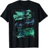 Teal And Black Brushstrokes Graphic T-Shirt