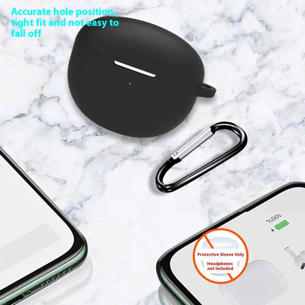 For Oppo Enco Air3i Protective Case Semi In-Ear Bluetooth-Compatible Earbuds Silicone Cover with Hook