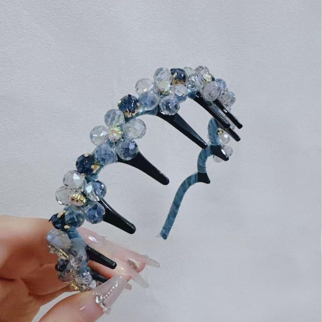 Golden Fairy Leaf Flower Pearl Headband - Elegant European Crown for Girls' Weddings