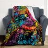 Rainbow Cat Flannel Blanket Throw Blanket Soft Warm Sofa Bed Camping Home Decor Unique Christmas Gift C9261862