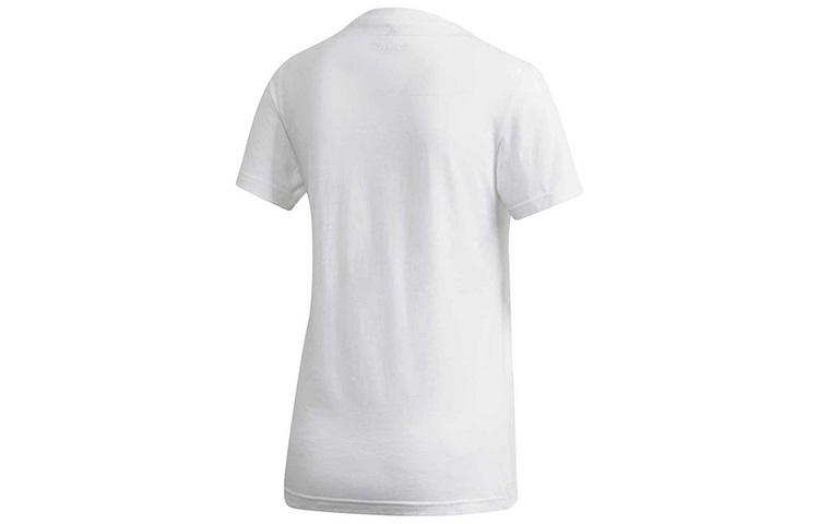 adidas T Shirts Women's White Crew Neck Moderate Straight Fit FJ5012