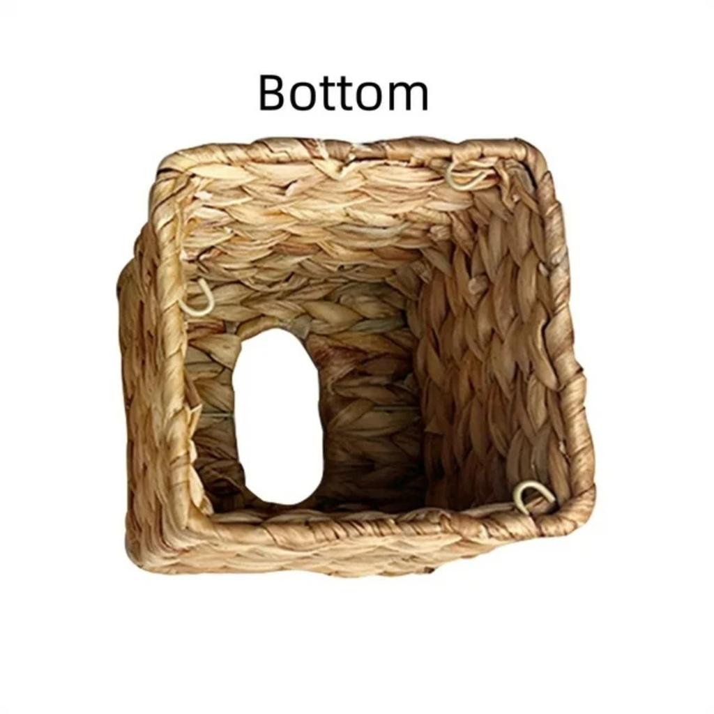 Taschentuchbox-Bezug, Taschentuchbox-Halter aus Wasserhyazinthe, Web-Taschentuchbezug für Wohnzimmer, Toilettentisch, Badezimmer, quadratisch