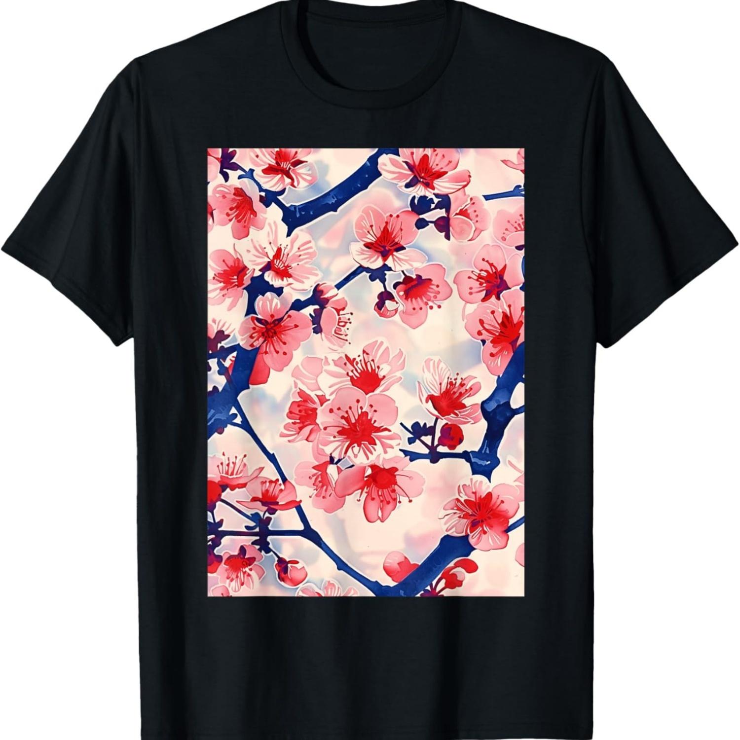 Minimalist Vintage Cherry Blossom  T-Shirt(1) S чёрный
