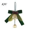 Winter Indoor Door Handle Ornaments Christmas Bow Bell Hanging Ornament, Velvet Festive Wreath Decor for Pendant with Bells Home Party, Holiday Window