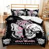 Skeleton Butterful 3D Printed Bedding Set Halloween Gothic Style Polyester Comfortable King Queen Twin Size For Birthday Gifts