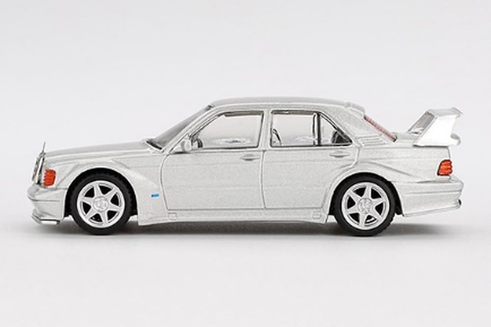 MINI GT Scale 190E Evolution II Astral Silver Finished Model 1/64 Mercedes-Benz 2.5-16 (Left-Hand Drive) MGT00852-BL