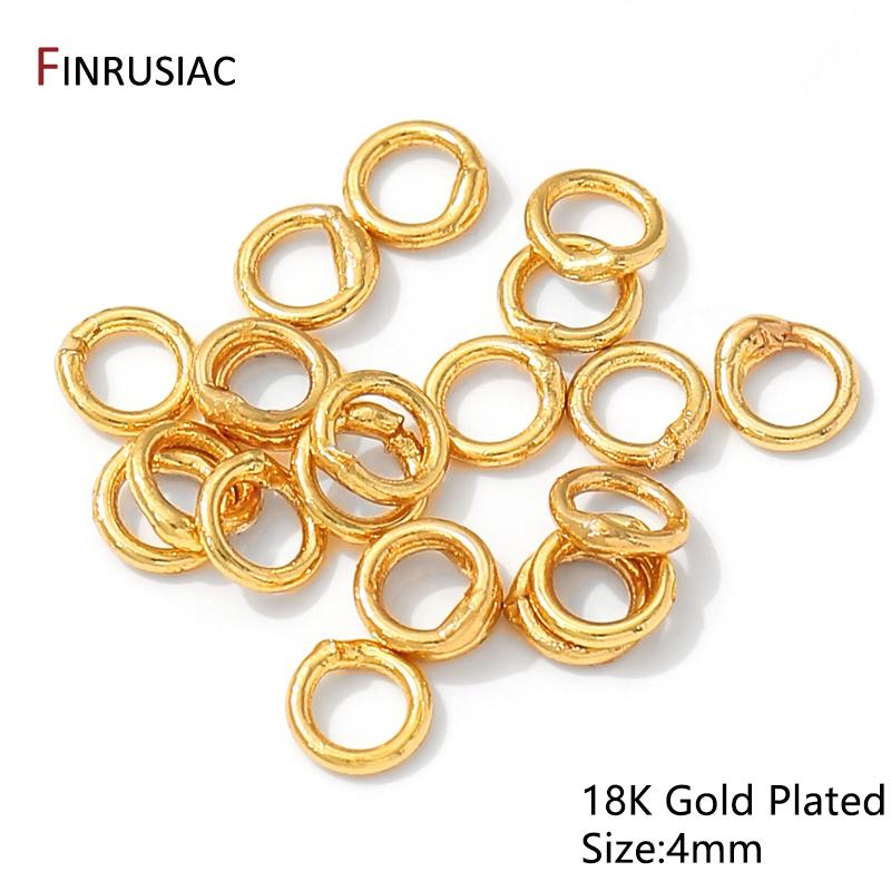 

4-8mm 14/18K Gold Plated Brass Solid Closed Jump Ring,Closed Split Rings Connector For DIY Jewelry Making Accessories 20 pieces