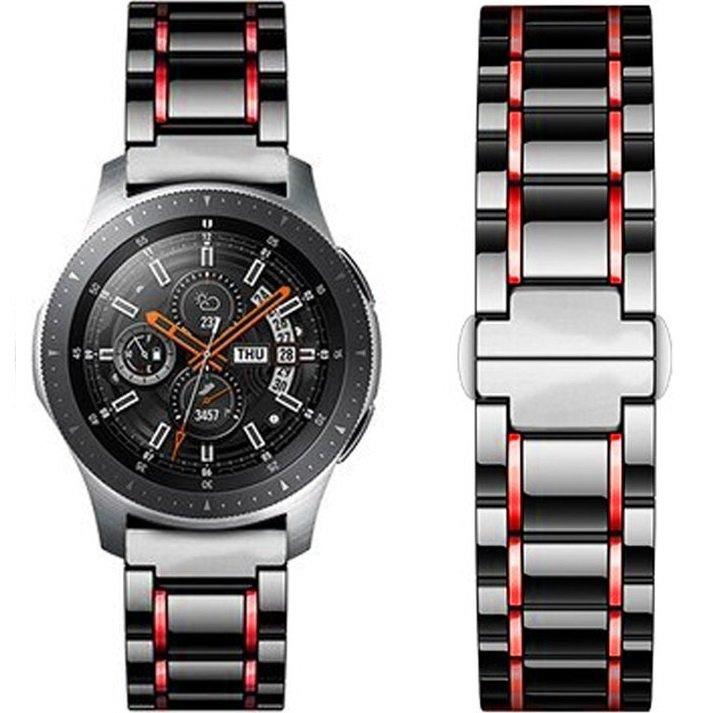 Bracciale universale con telescopio 22mm, Nero/Rosso