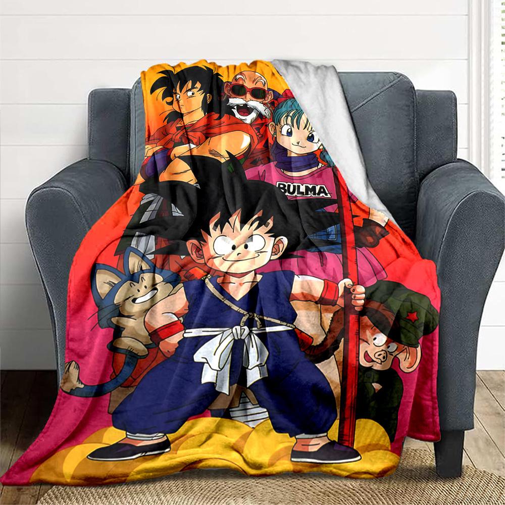 1 Stück Dragon Ball Decke Weich Warm Ganzjahres Überwurf für Sofa, Bett, Auto, Büro Lebendiges Buntes Design, Langlebig & Gemütlich Geschenk