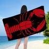 Red Lobster Strandtuch Nautischer Meeresfrüchte-Druck Schnelltrocknende Mikrofaser Sandabweisend Küsten-Stranddekor Sommergeschenk