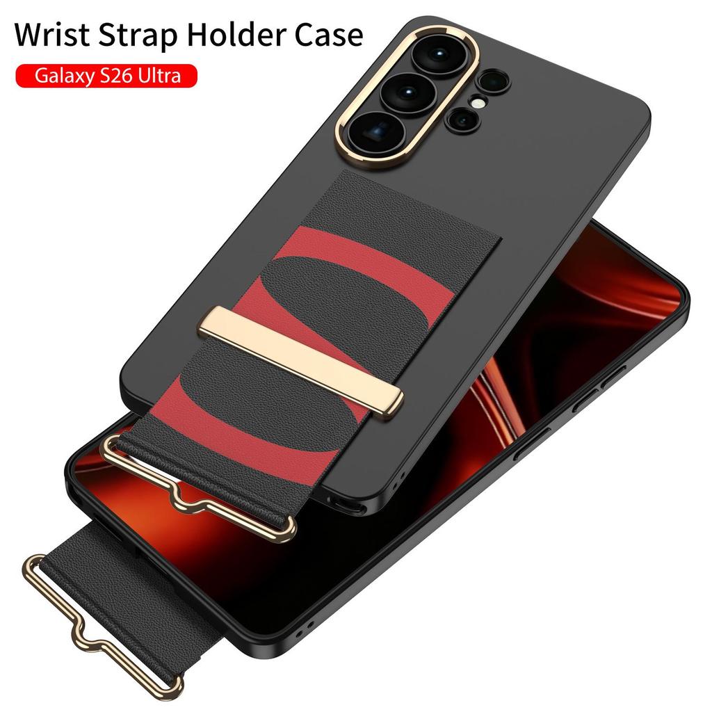 Samsung S26 Ultra-Thin Drop-Proof Wrist Strap Case: Fashionable, Solid Color, Fine Hole Design