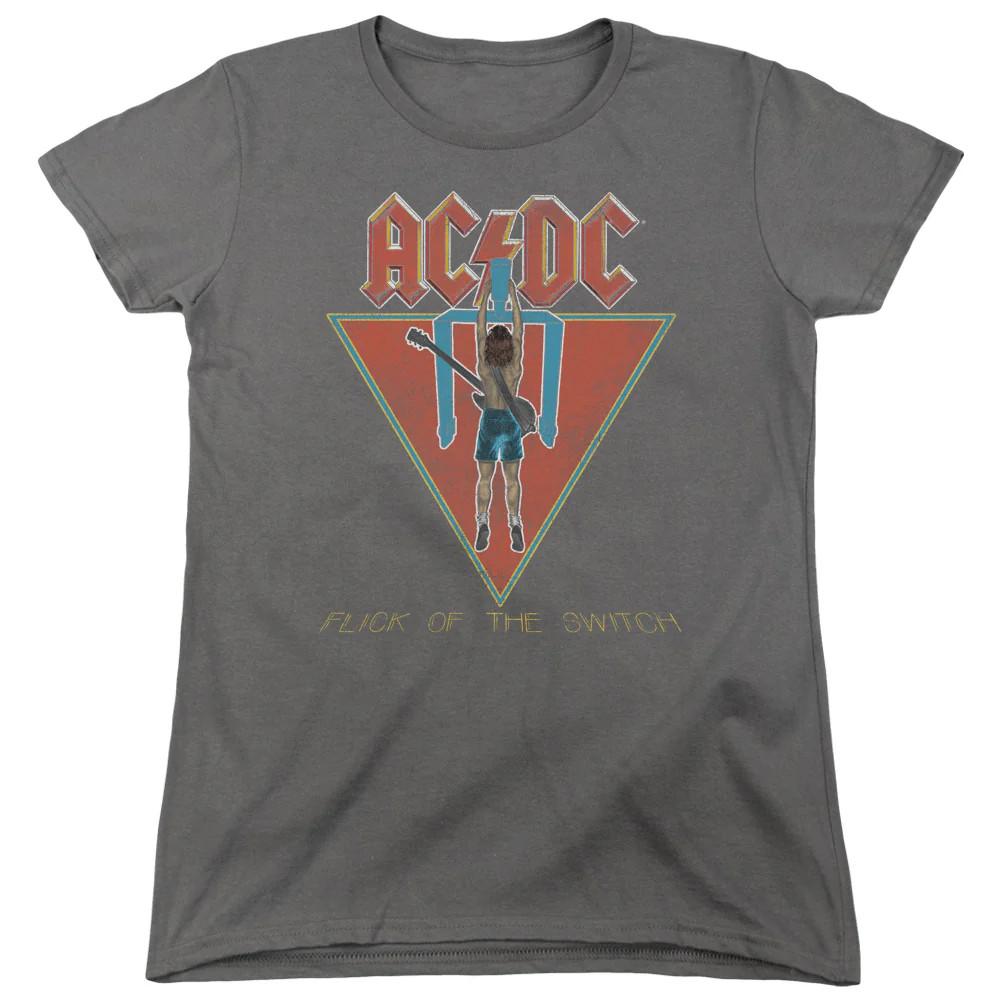 

AC/DC Flick Of The Switch Womens T Shirt Charcoal 4XL