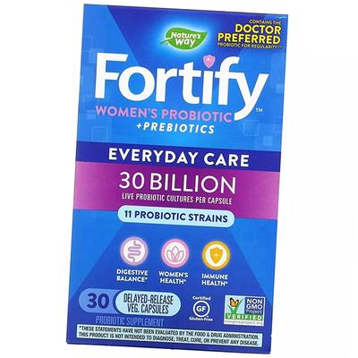 Probiotics and Prebiotic for Women, Fortify Women's Probiotic + Prebiotics 30 Billion, 30 Veg Caps (69344010)