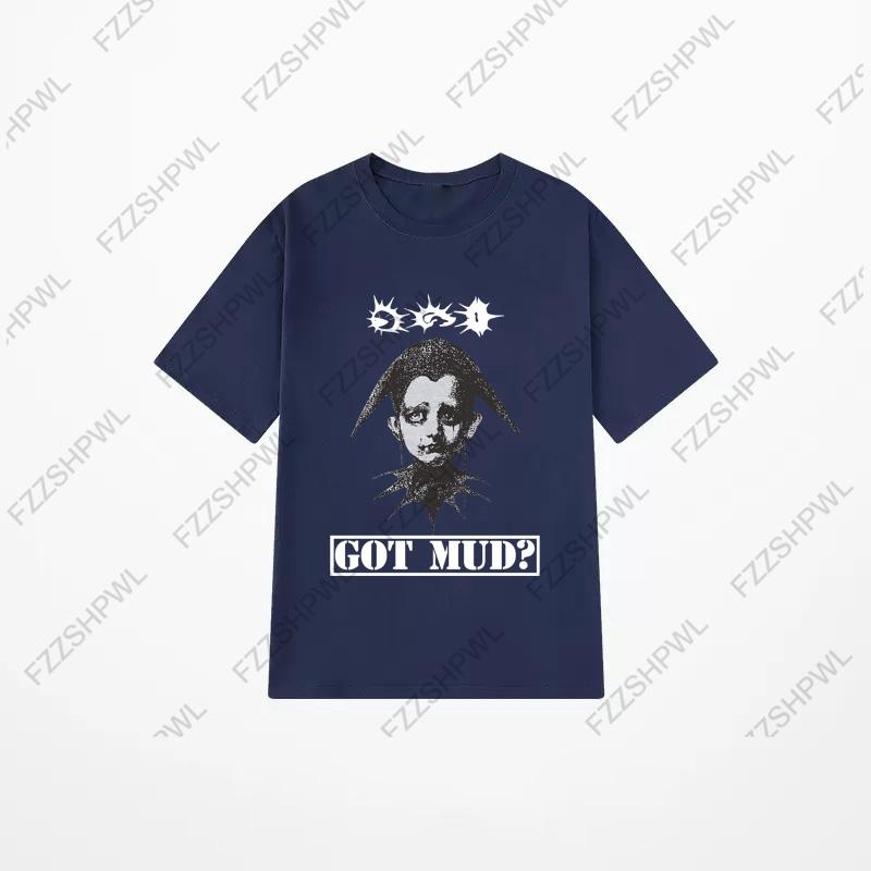 O-Neck Aesthetics Graphic Print Rock Gothic Y2K Cotton T-shirt Vintage Hip Hop Tee Oversized Punk Short Sleeve T-shirt Fashion