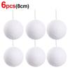 6Pcs White Foam Christmas Balls Wedding Holiday Supplies Portable Home Decorations