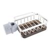 Küchenarmatur Organizer Multifunktional Rostfrei Schwamm Spülmittel Bürste Spülbecken Caddy Halter mit Abtropfschale