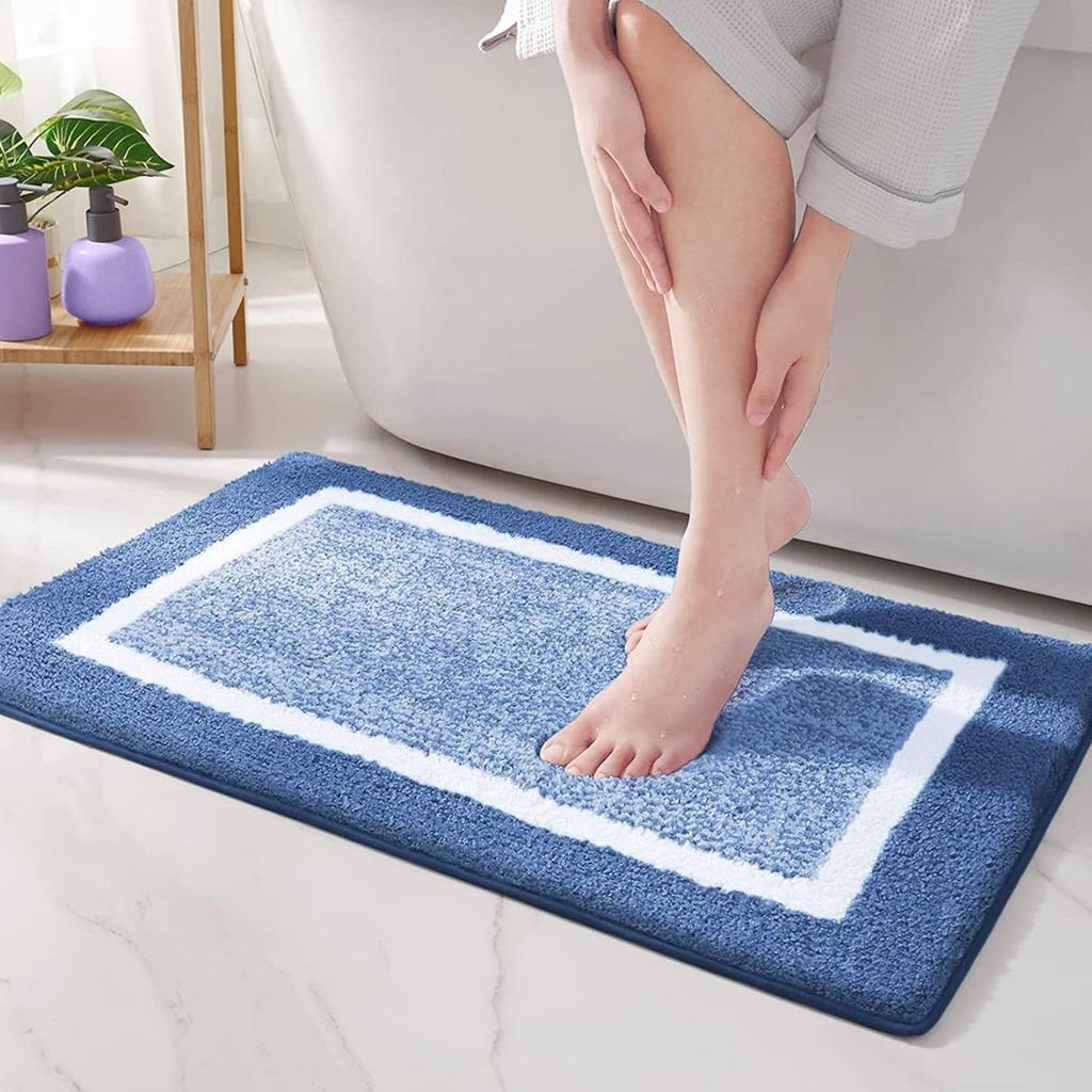 Coral Fleece Emboss Bathroom Cashmere Thickening Mat Bath Non-slip Carpets In Wash Basin Bathtub Side Floor Rug Shower Room Doormat Memory Foam 3D Pad