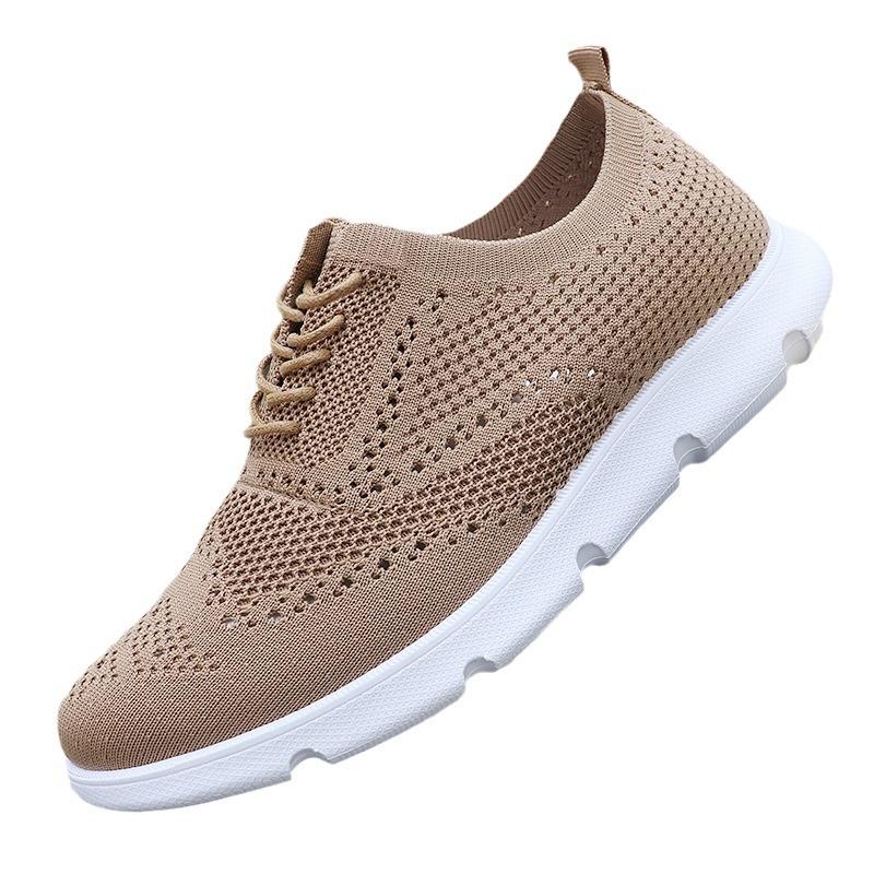 Summer new lightweight lace-up casual men's shoes breathable fly-woven mesh British men's sports shoes