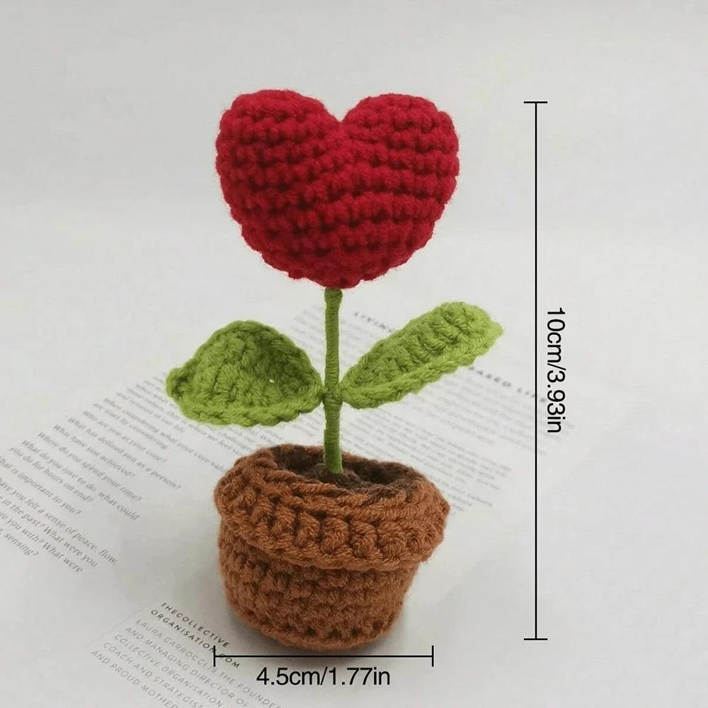 Hook Woven Finished Small Potted Plant Simulation Flower Potted Plant Flower Decoration Creative Gift Ornament