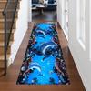 3D Optical Illusion Ocean World Runner Rug Dolphin Coral Reef Print Carpet Realistic Underwater Scene Home Decor Mat for Hallway