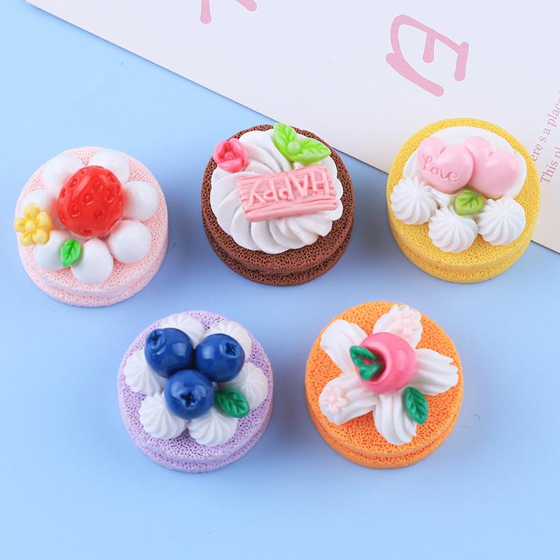 3D Cartoon Cake Food Toy Resin Charms: DIY Cream Glue Accessories for Crocs & Crafts