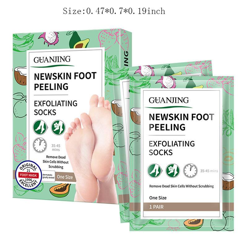 Masque pour les pieds aux plantes, 2 paires/boîte, hydrate, éclaircit, rajeunit et exfolie