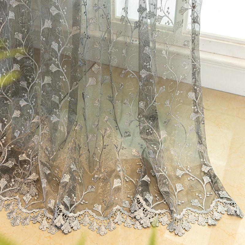 Light Luxury Window Screen Bedroom Living Room Balcony Light Transmission Blackout Embroidery Embroidery Gauze Curtain Dream Modern