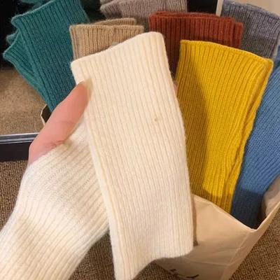 Halbfingerhandschuhe für Damen Winter Weich Warm Wolle Stricken Armstulpen Einfach Weich Warm Fingerlos Unisex Fäustlinge Guantes Handschuhe