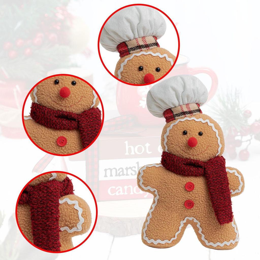 Luminous Gingerbread, No-Face, and Rudolph Christmas Ornament Dolls