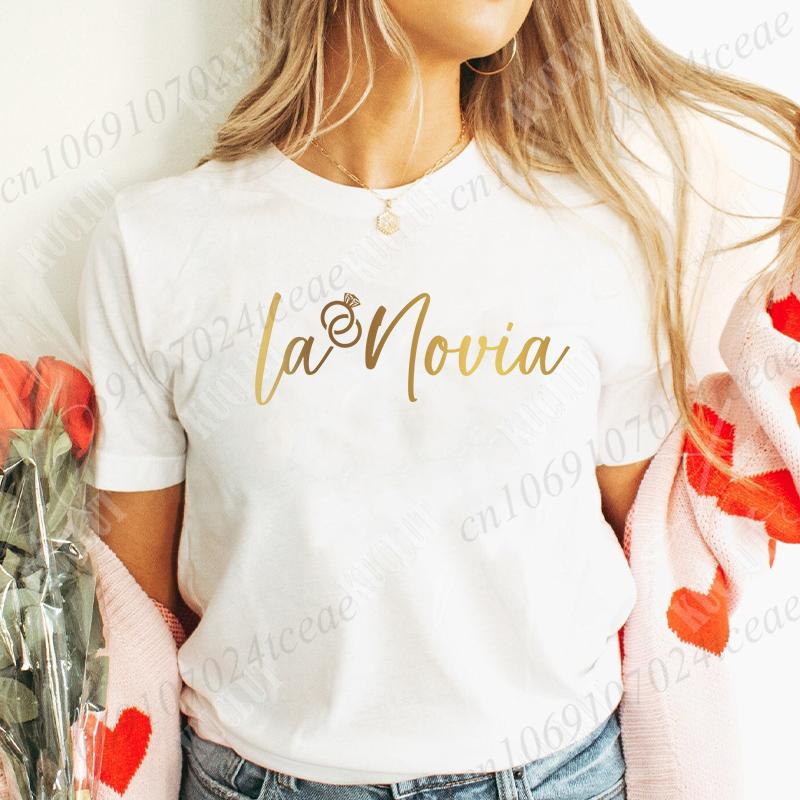 Spanish Printing Father Mother of The Bride T-shirt Team Bride Maid T-shirt Bridal Shower Wedding Bachelorette Party Y2k Tops