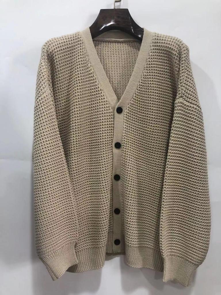 Women's Single-Breasted Knit Cardigan - Loose-Fit Autumn/Winter Style