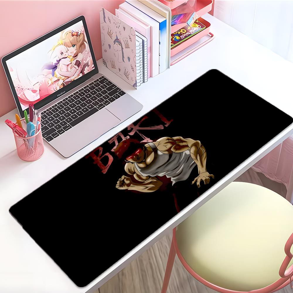 Strong Fighting Anime BBaki The Grappler Mouse Pad Large Thick Desk Pad Stitched Edges Gaming Mouse Mat For Pc