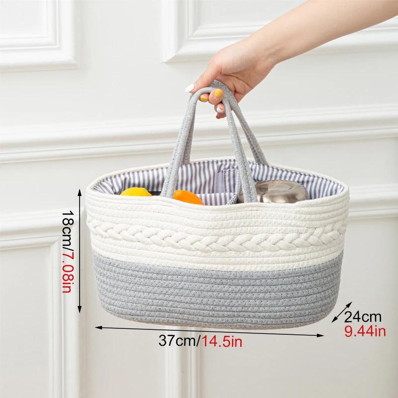 Multifunctional Travel Out Portable Mommy Bag Cotton Rope Diaper Bag Handbag Baby Products Organizer Basket