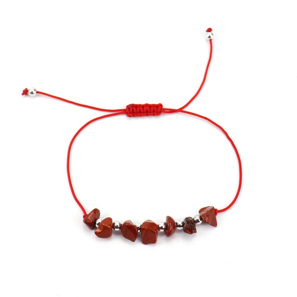 Crystal Beaded Gravel Bracelet Adjustable Stone Hand Rope B88