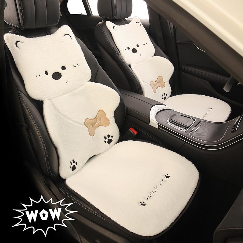 Kreskówkowy Pluszowy Zimowy Poduszka na Fotel Samochodowy dla GAC GS3, GS4, GS4PLUS