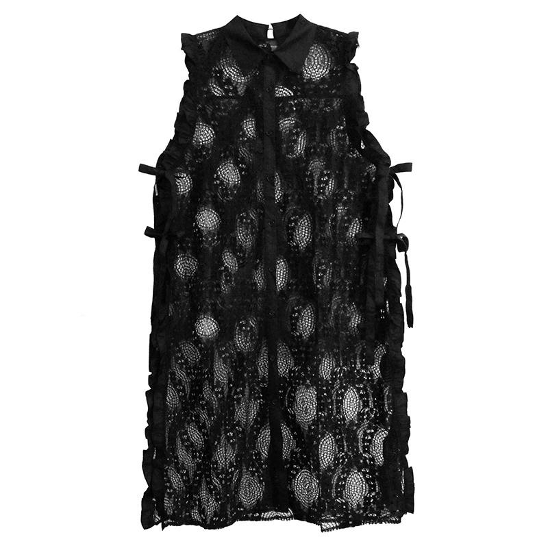 

XITAO кружевное платье с вырезом WLD20227 One Size чёрный