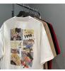 Cartoon Print Oversized Heavyweight Cotton T-Shirt - Summer Loose Fit Short Sleeve
