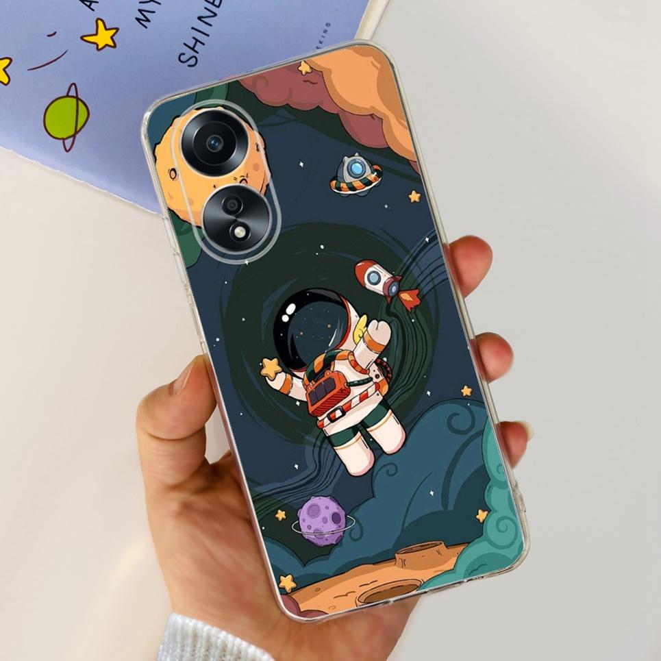 For Cover Oppo A58 4G CPH2577 Case Love Heart Butterfly Cover Shell For Oppo A78 5G 4G CPH2565 Soft Clear TPU Bumper Etui