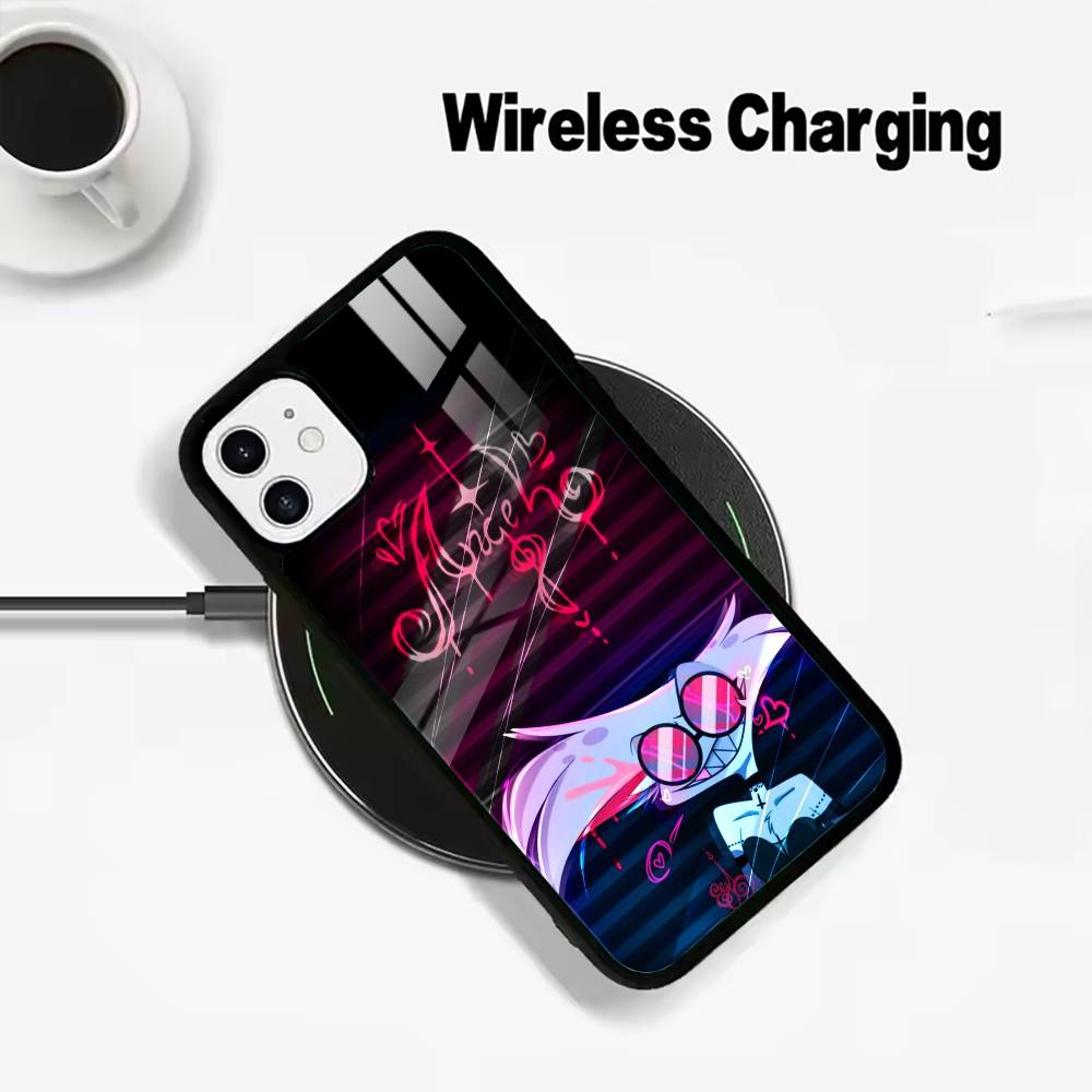 A-Angel Dust H-Hazbin H-Hotel Phone Case For IPhone17 16 15 14 13 12 11 Pro Max 16/15/14Plus Wireless Charger Cover Funda