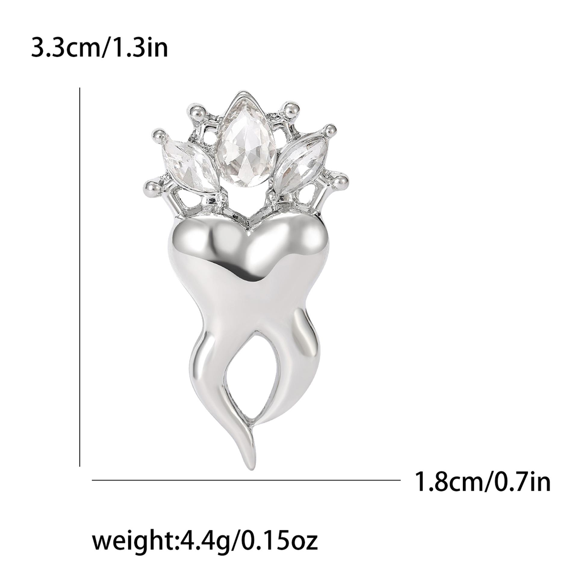 

Модная и популярная креативная брошь в виде короны и зубов со стразами, персонализированные аксессуары для одежды, универсальная простая булавка