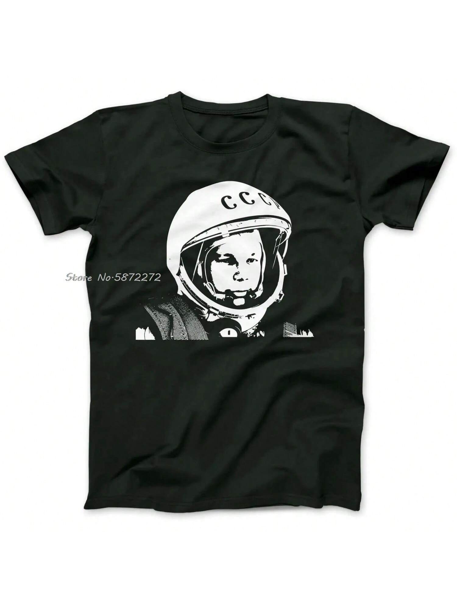 Yuri Gagarin Tribute Soviet Astronaut T-Shirt Cotton Vostok Graphic Tshirt Loose Fitnees Tees Tops Oversized T Shirt S разноцветный