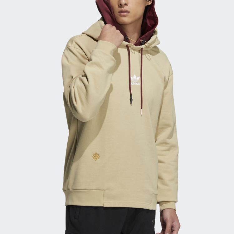 Adidas Moletom Originals Trefoil CNY Cor Sólida Logo Pulôver Moletom Masculino Castanho-Pradaria HC0563