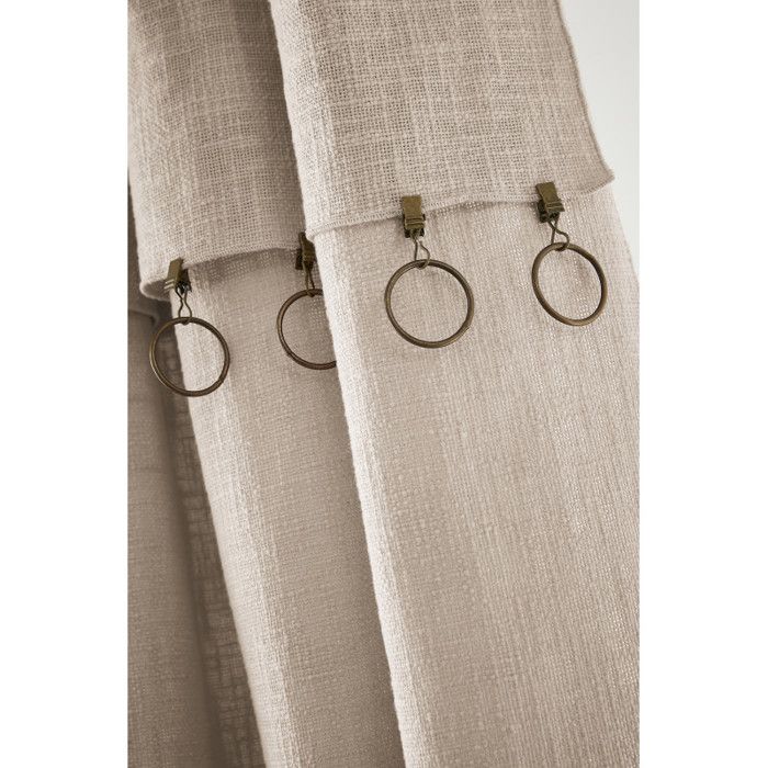 Verstellbarer Vorhang + 8 Klemmenringe "Sixtine" 140 x 270 cm - Sixtine Pampa - 1 verstellbare Paneele 140 x 270 cm