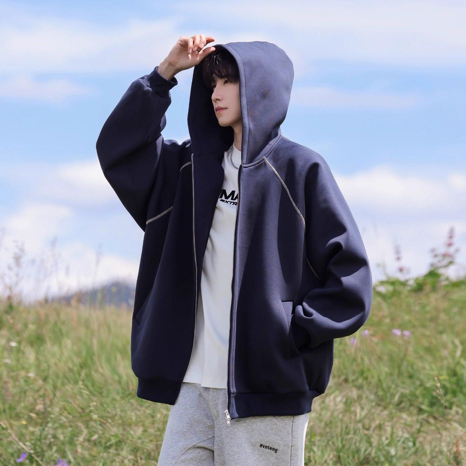 

2025 Unisex Autumn/Winter Versatile Knit Zipper Hoodie Cardigan XXL