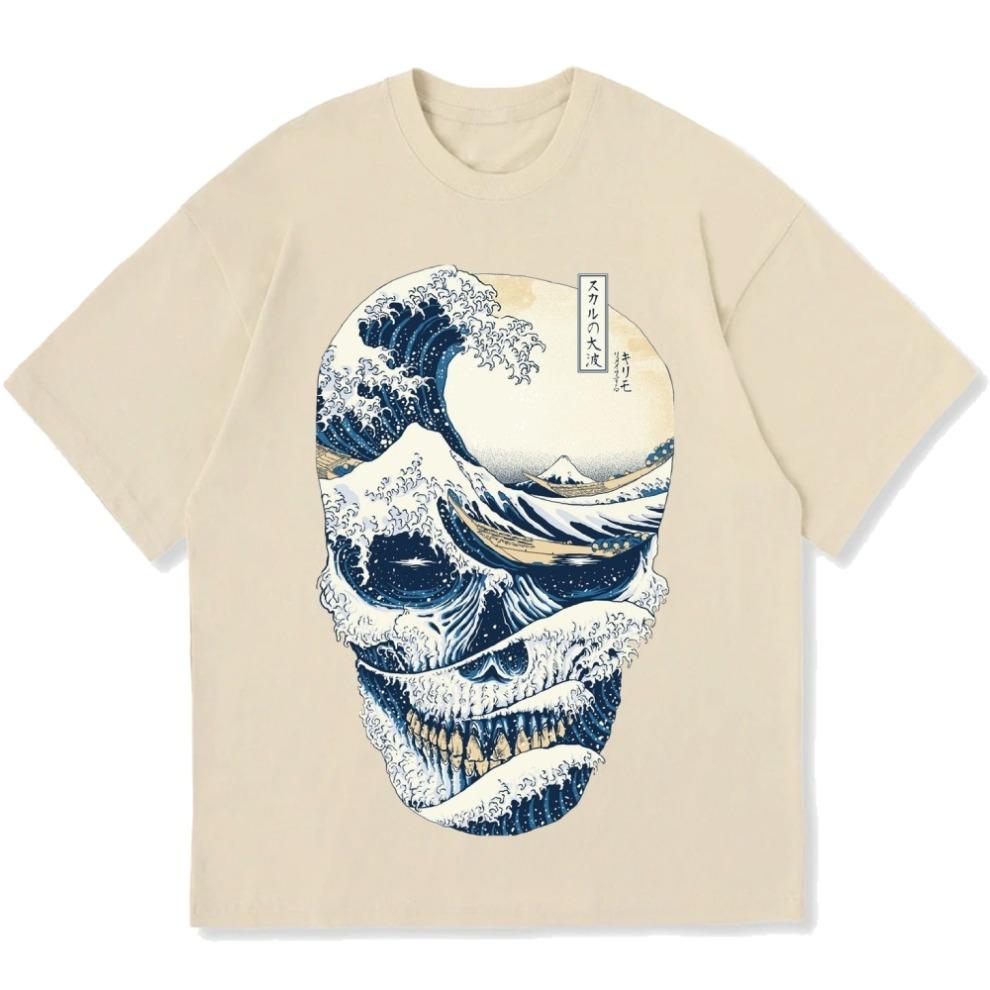 

Wave Skeleton Cotton Casual T-Shirt Fashion Summer New Selling Breathable Oversized Men And Women Sports T Shirts Top 3XL