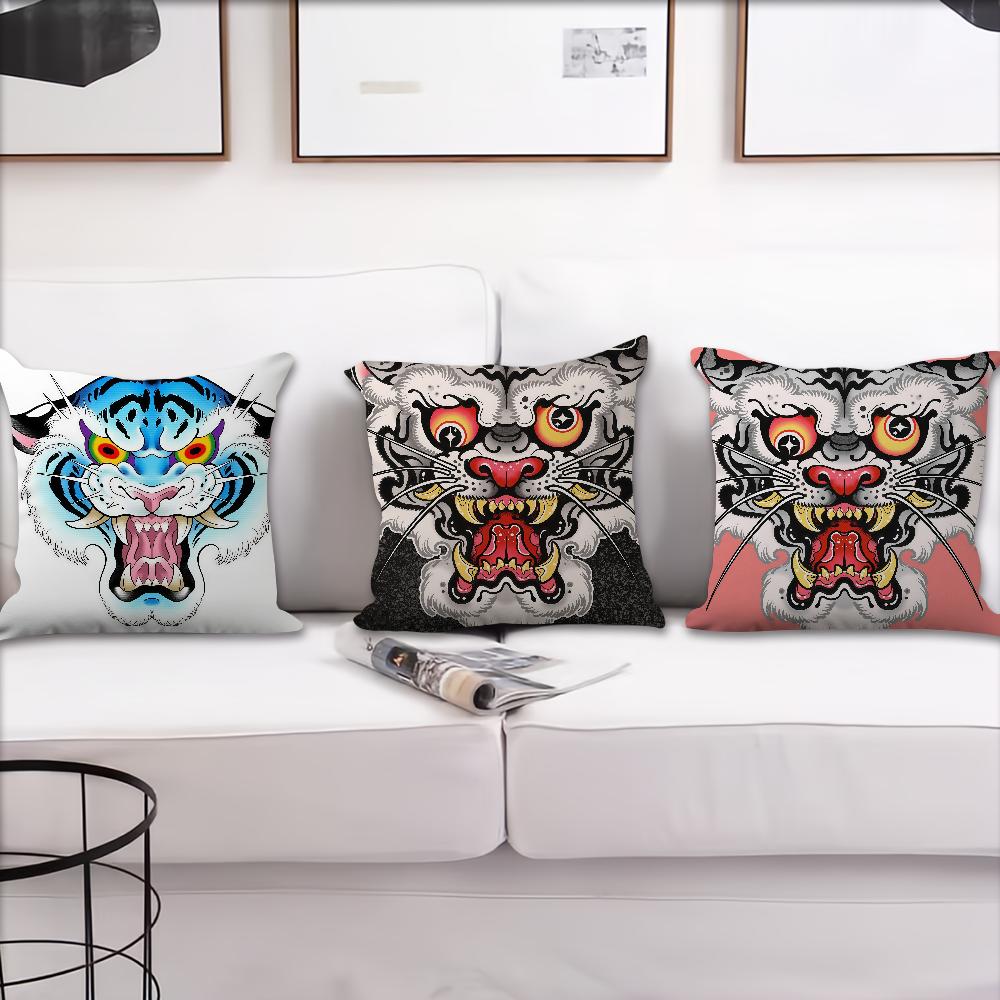 Fashion Tiger Head Art cushion cover Decoration Room Shop Car Best Home Office Coffee Pillow Sofa Printing Nordic Simplicity Hit