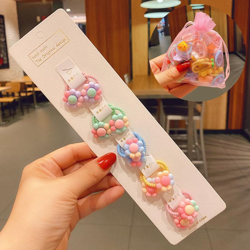 

10 шт./компл. резинка для волос для девочек, милый цветок, бант, детские резинки для волос, мультяшные фрукты, милые детские аксессуары для волос Style 4